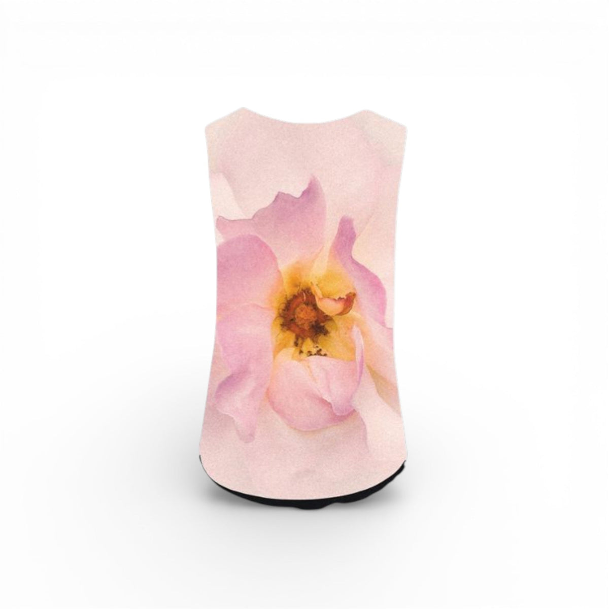 Van Isle Goddess reversible tank top featuring a soft pink rose floral print on smooth wrinkle-resistant ITY knit