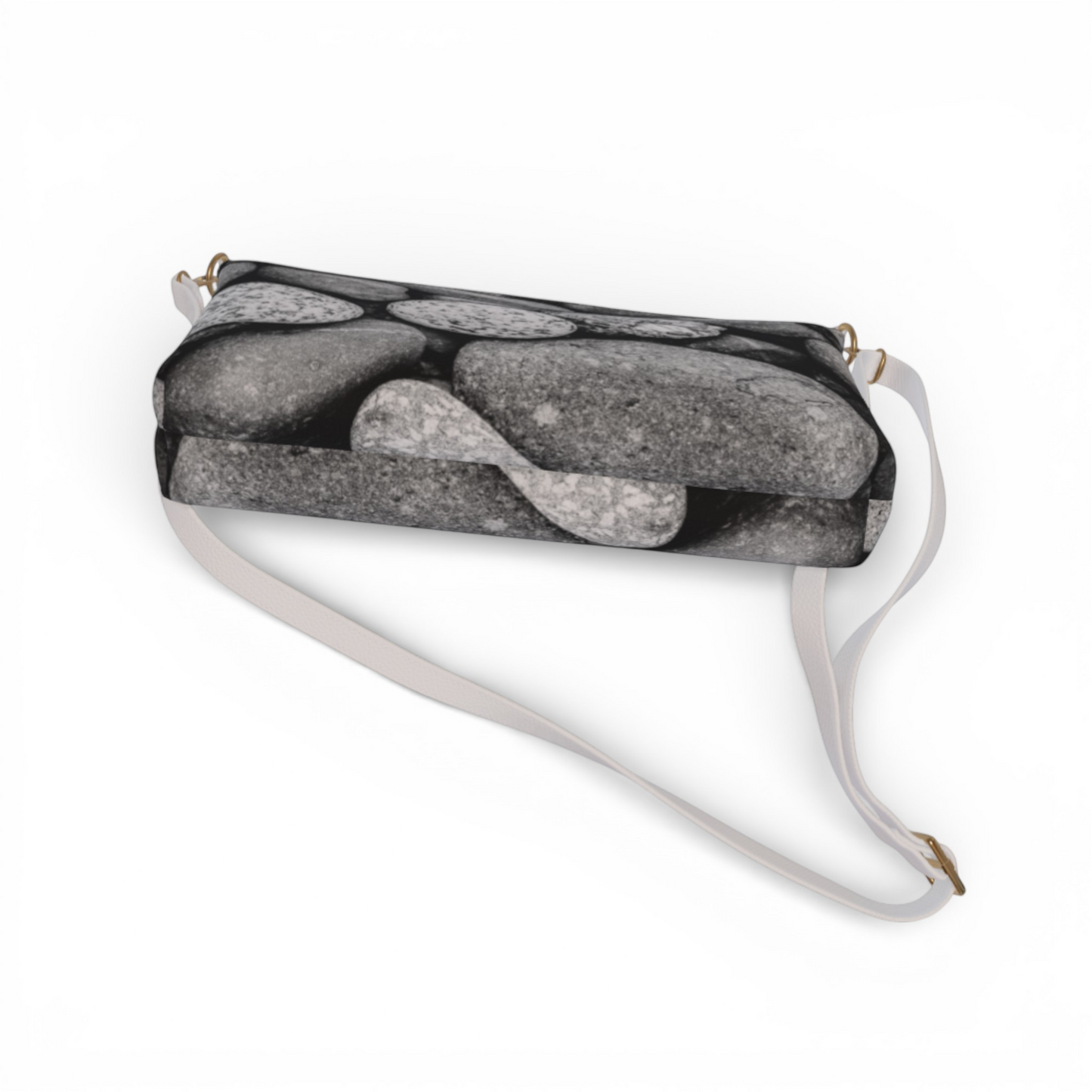 Van Isle Goddess Beach Rocks vegan leather crossbody purse with adjustable strap and pebble texture.