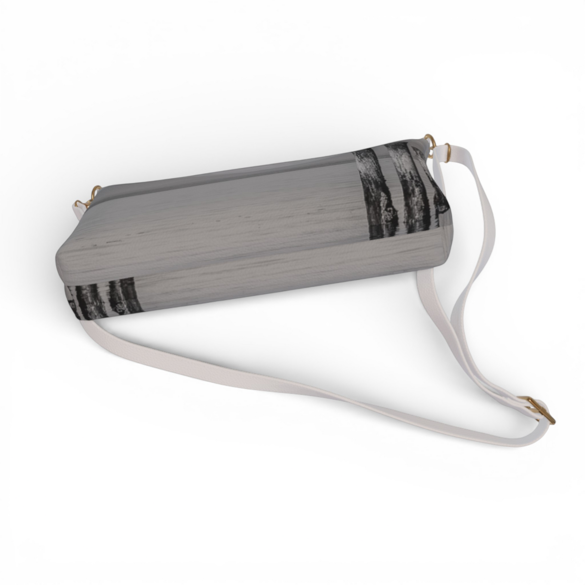 Van Isle Goddess Blue Heron Perch vegan leather crossbody purse with adjustable strap and metal hardware.