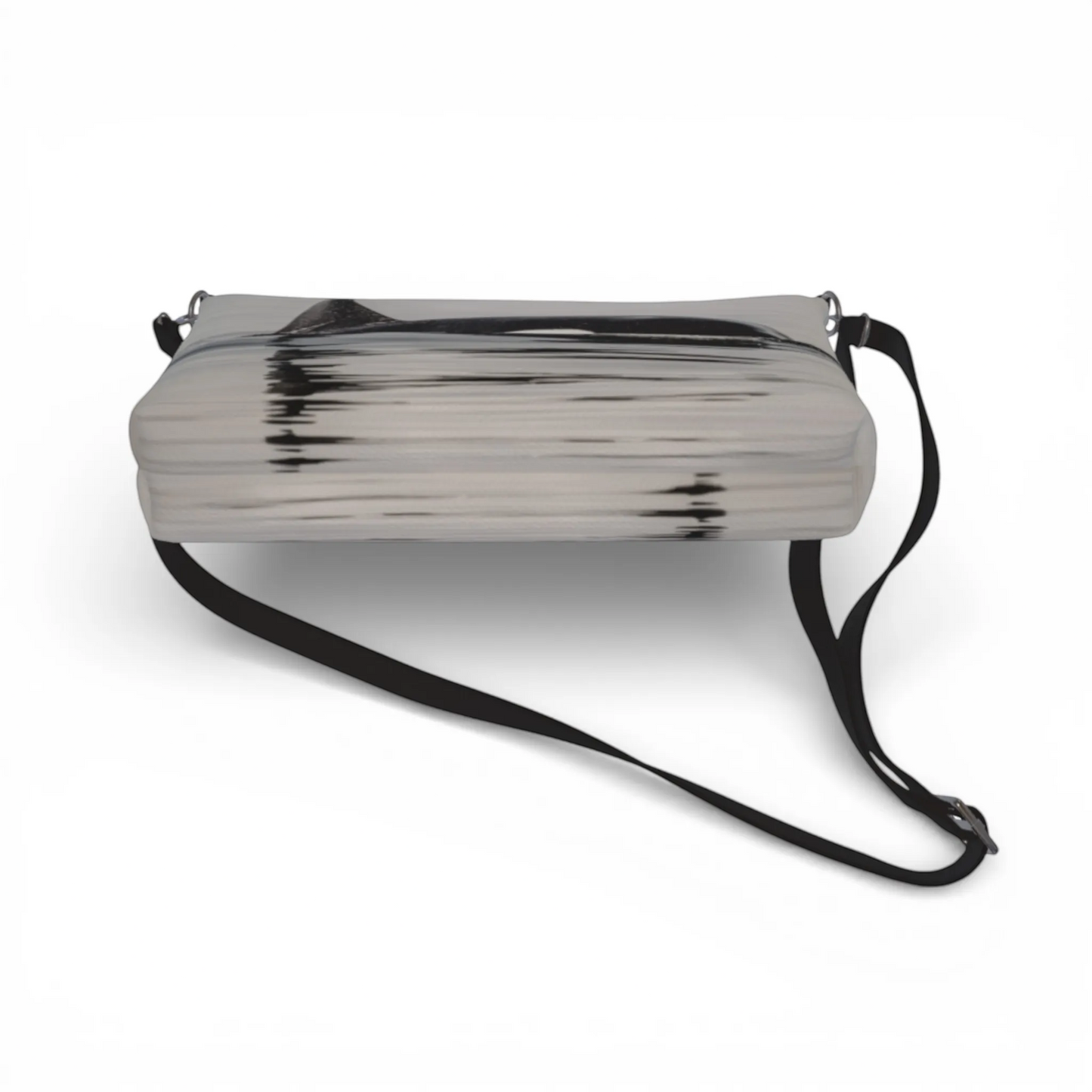 Van Isle Goddess Orca Spray vegan leather crossbody purse with adjustable strap and water print.