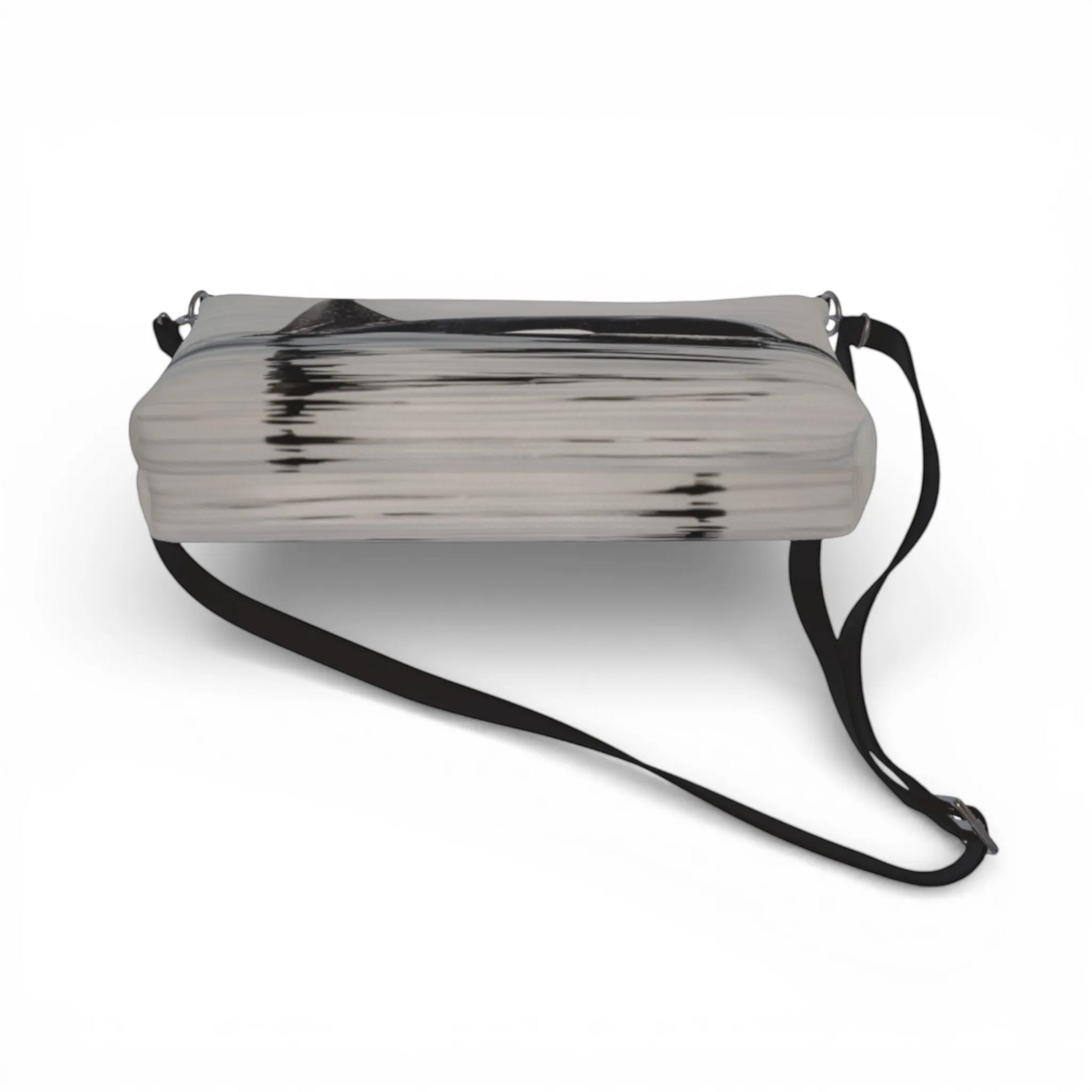 Van Isle Goddess Orca Spray vegan leather crossbody purse with adjustable strap and water print.