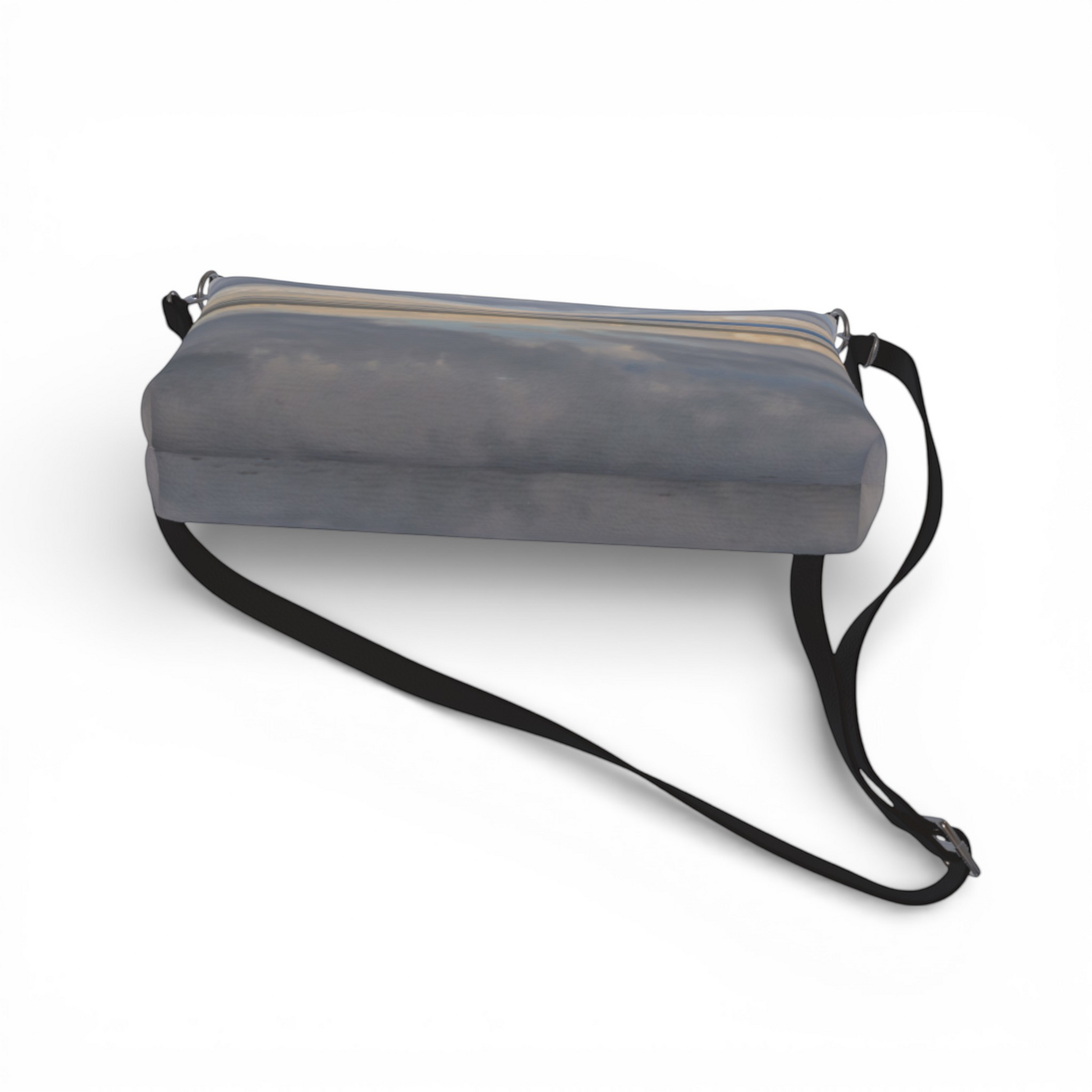Van Isle Goddess Light Language Parksville Beach vegan leather crossbody purse with adjustable strap and ocean sunset print.