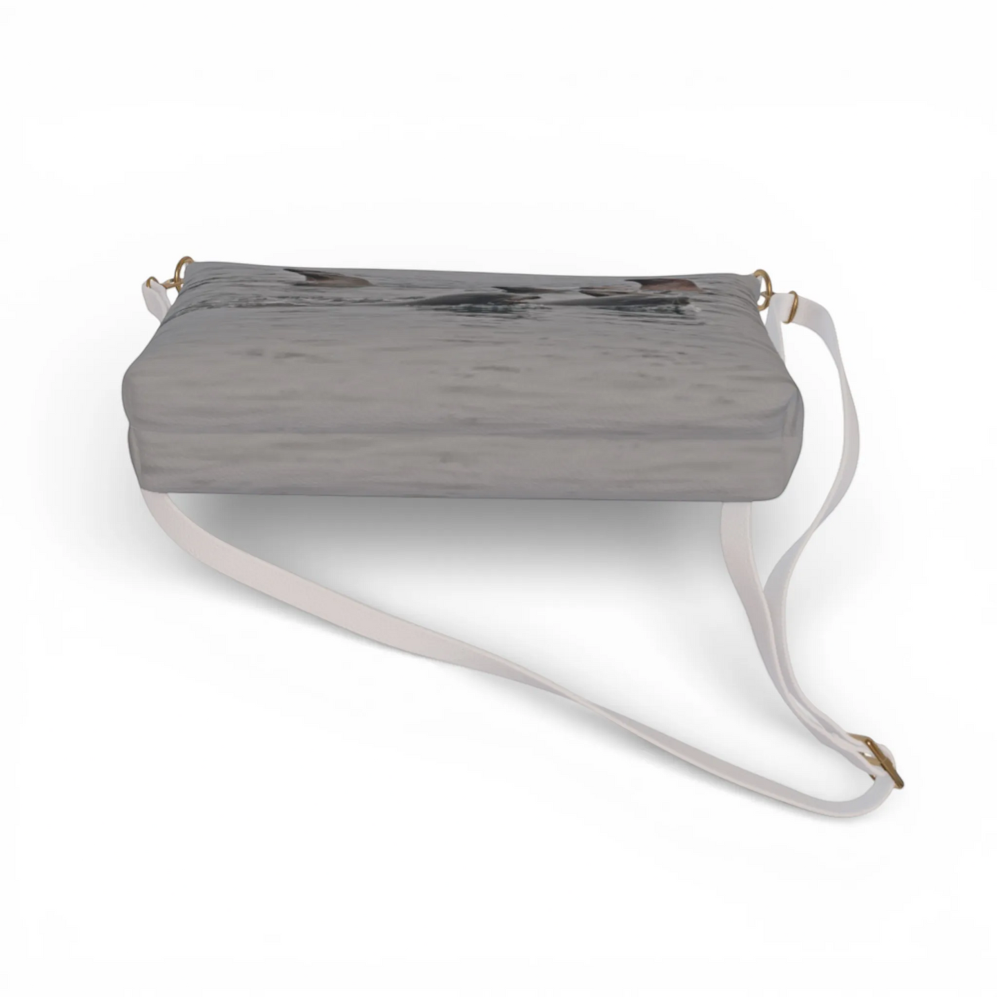 Van Isle Goddess Sea Lions vegan leather crossbody purse with adjustable strap and sea lion print.