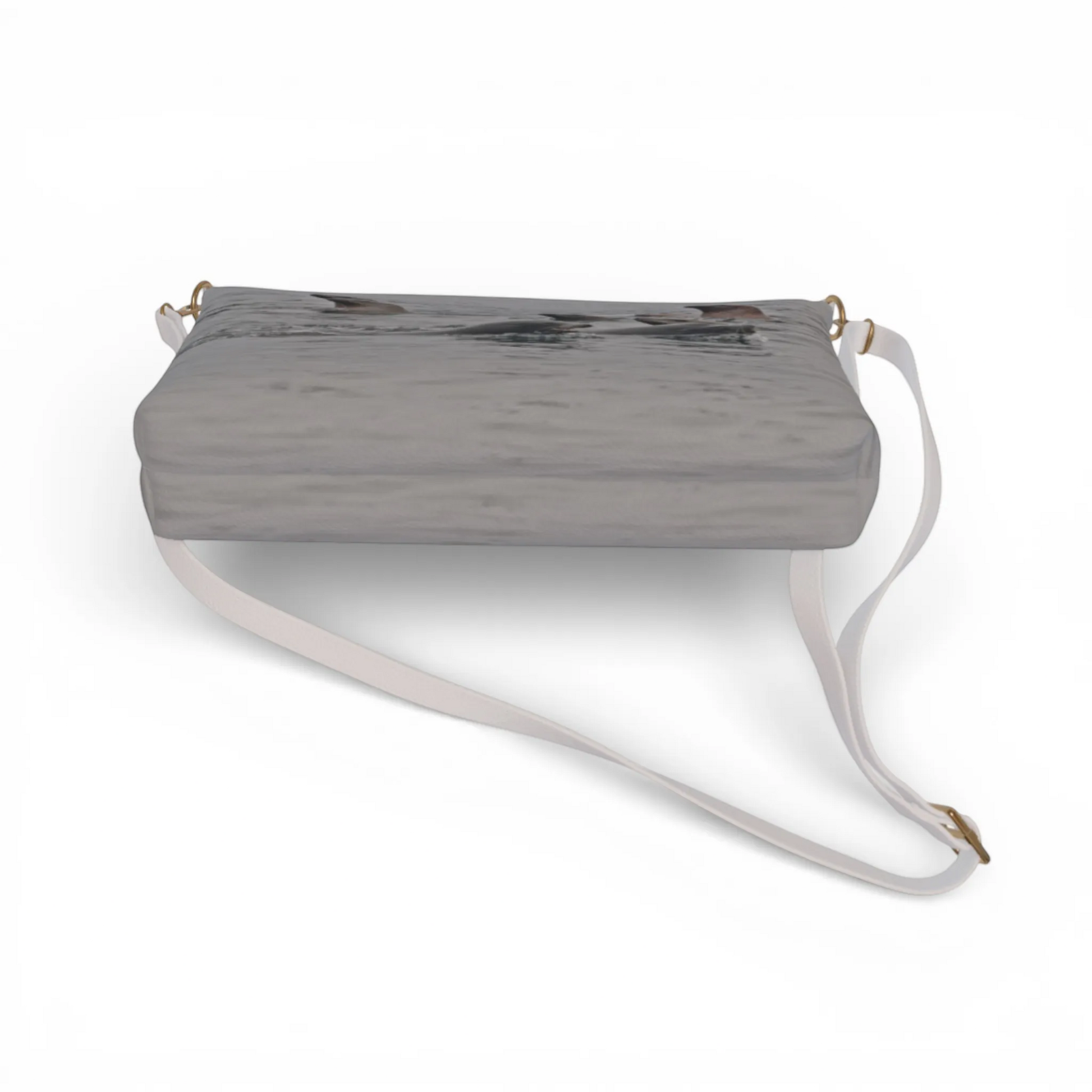 Van Isle Goddess Sea Lions vegan leather crossbody purse with adjustable strap and sea lion print.