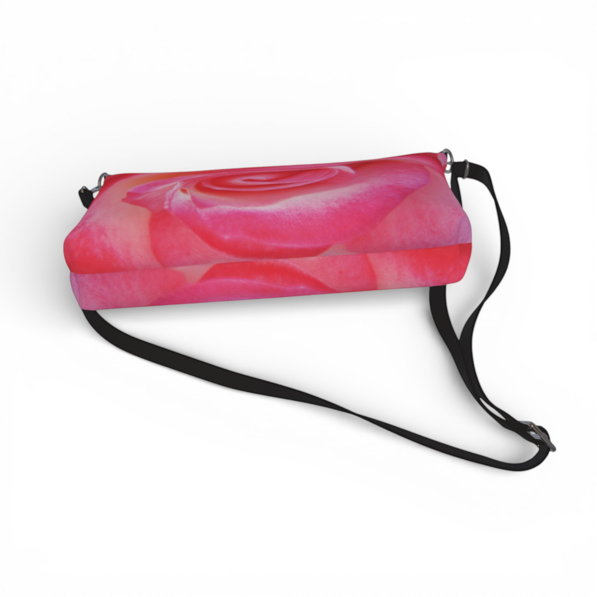 Van Isle Goddess Sparkle Rose vegan leather crossbody purse with adjustable strap and floral print.