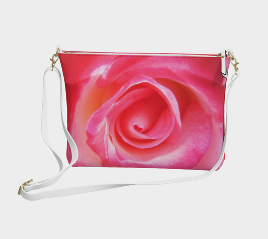 Sparkle Rose Vegan Leather Crossbody Purse