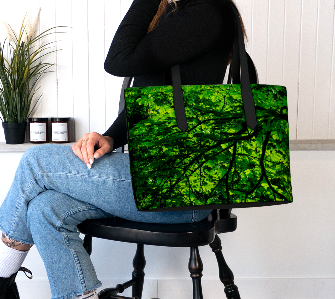 Tree Light Vegan Leather Tote Bag