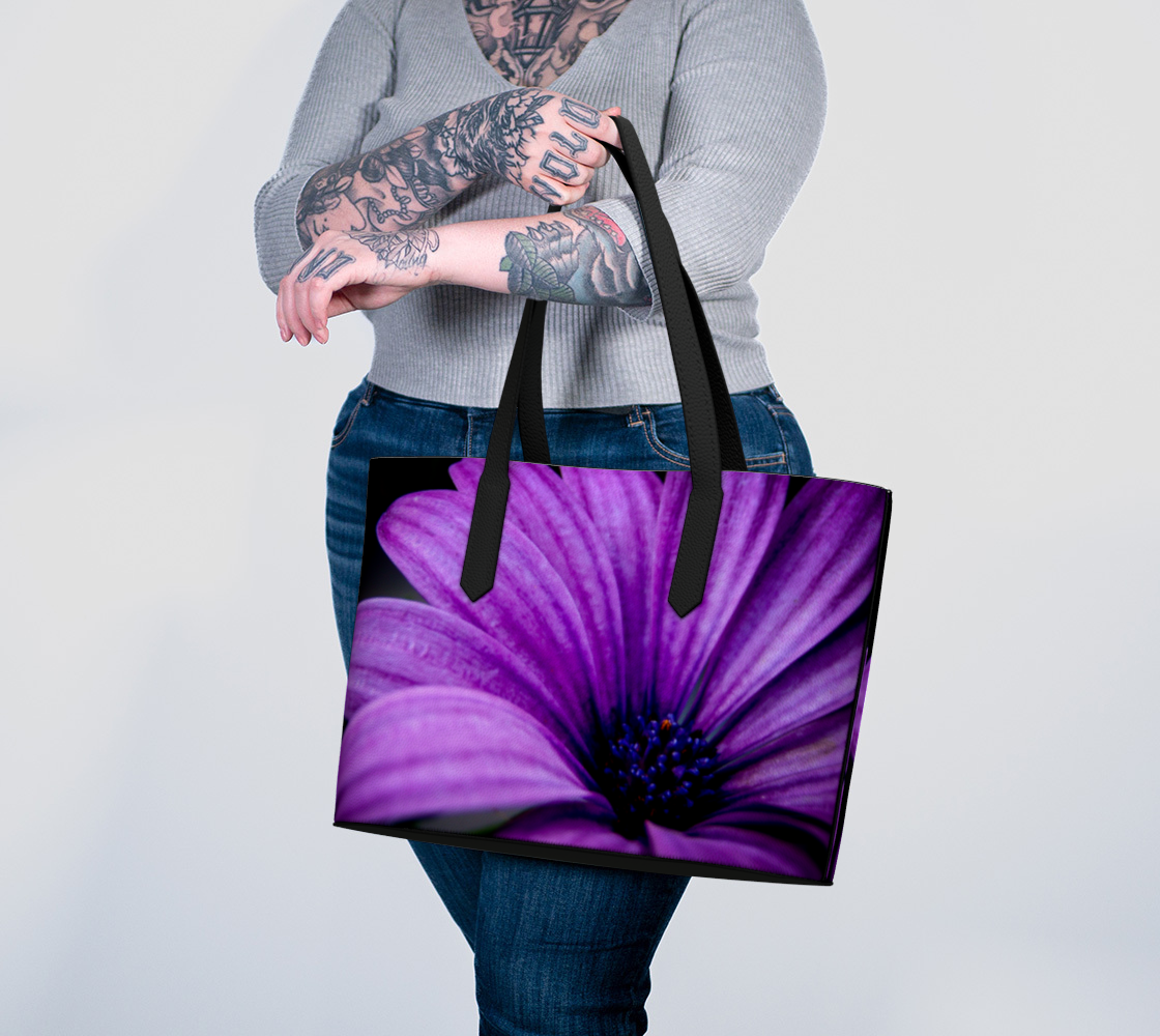 Violet Summer Vegan Leather Tote Bag