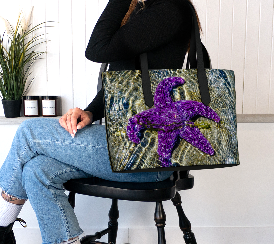 Amazing Starfish Vegan Leather Tote Bag