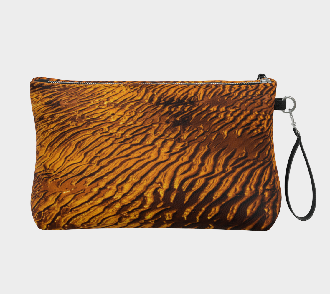 Golden Sand Vegan Leather Makeup Bag