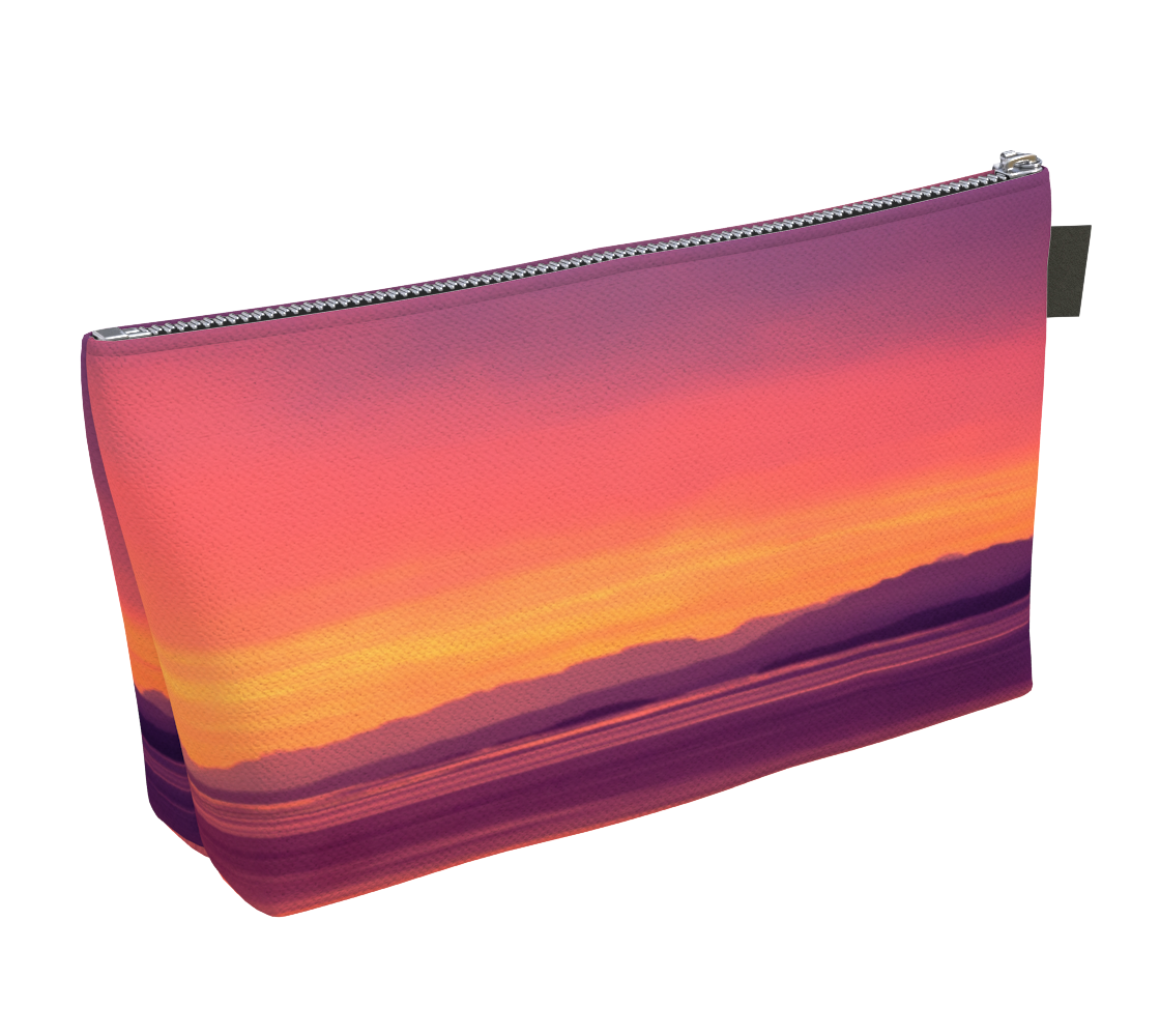 Vancouver Island Sunset Makeup Bag by Vanislegoddess.com available in 2 sizes.