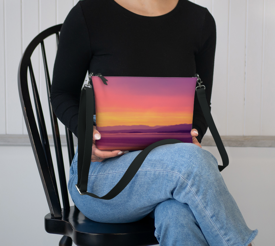 Vancouver Island Sunset Vegan Leather Crossbody Purse