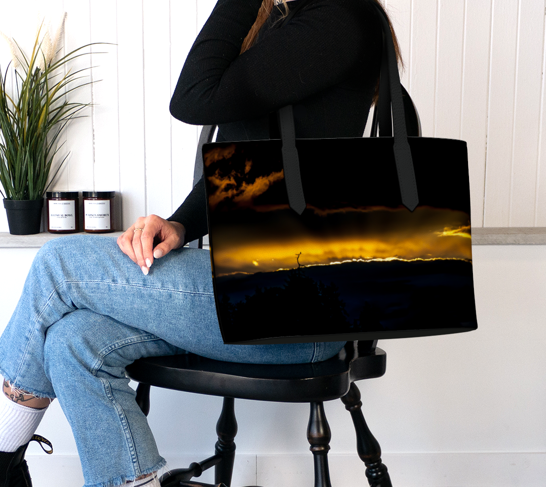 Eagles View Vegan Leather Tote Bag