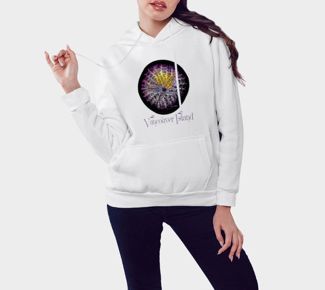 Spotlight Sand Dollar Vancouver Island Unisex Pullover Hoodie Your Van Isle Goddess unisex pullover hoodie is a great classic hoodie!  Created with state of the art tri-tex material which is a non-shrink poly middle encased in two layers of ultra soft cotton face and lining
