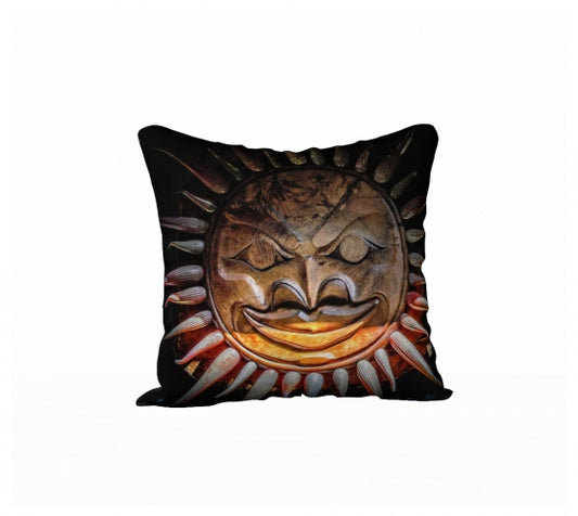 Sun Mask 18" x 18" Throw Pillow Cover