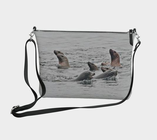 Sea Lions Vegan Leather Crossbody Purse