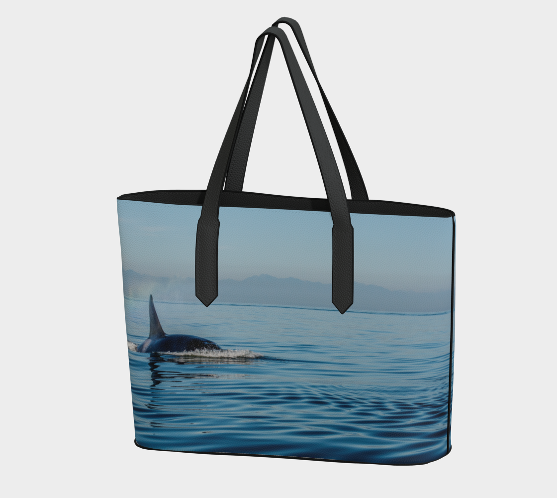 Orca Spray Vegan Leather Tote Bag