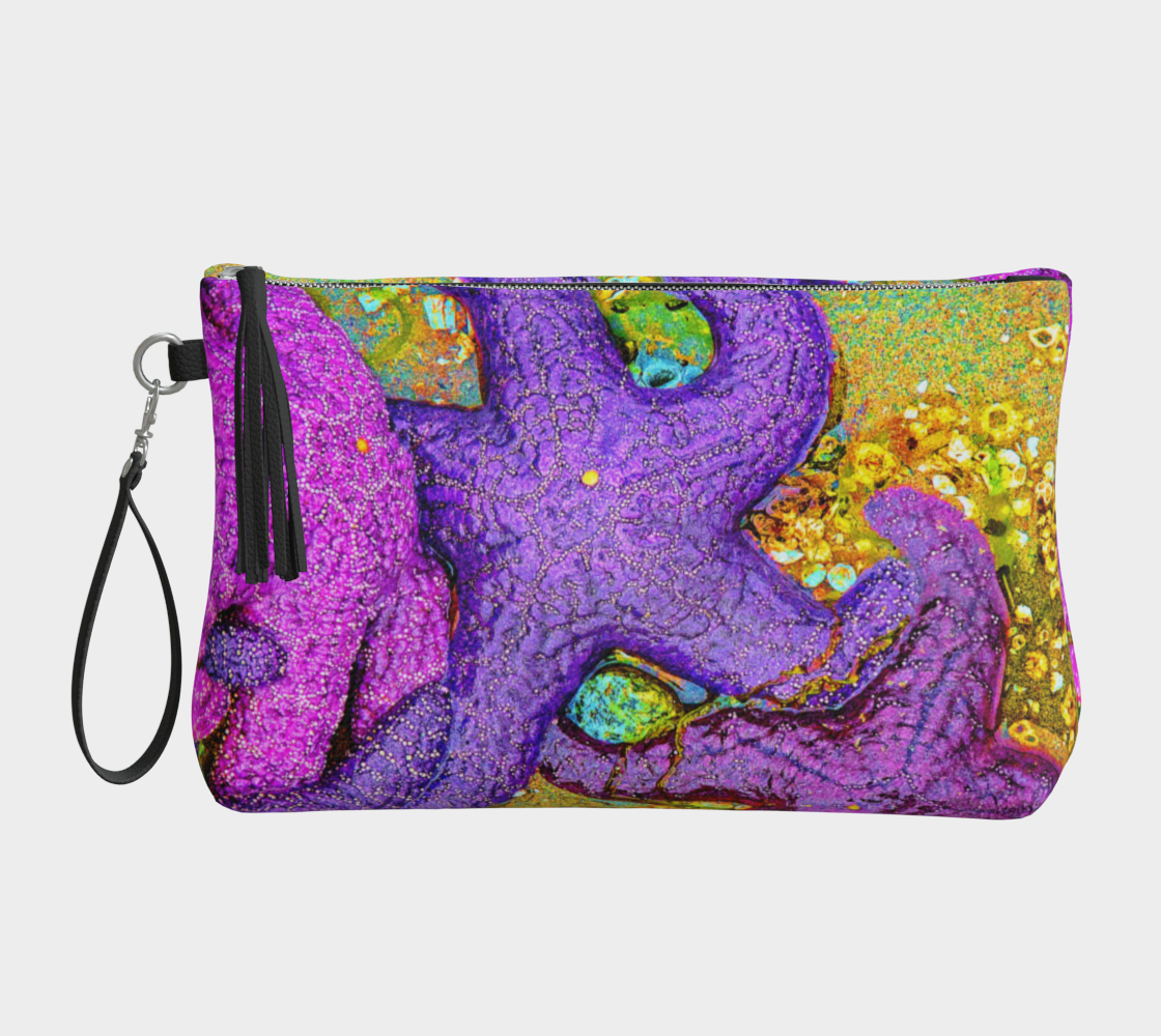 Starfish Cluster Vegan Leather Makeup Bag