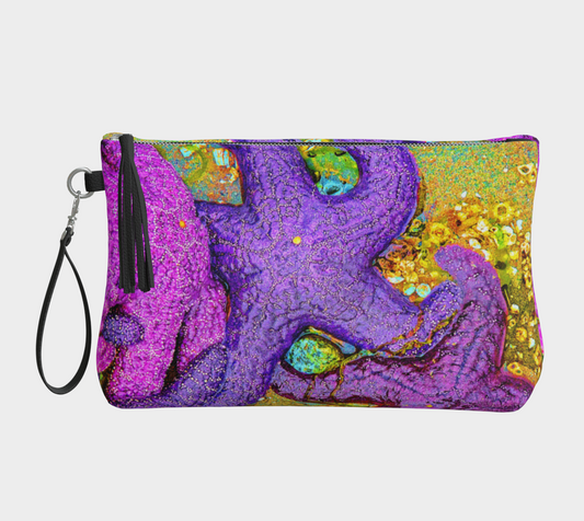 Starfish Cluster Vegan Leather Makeup Bag