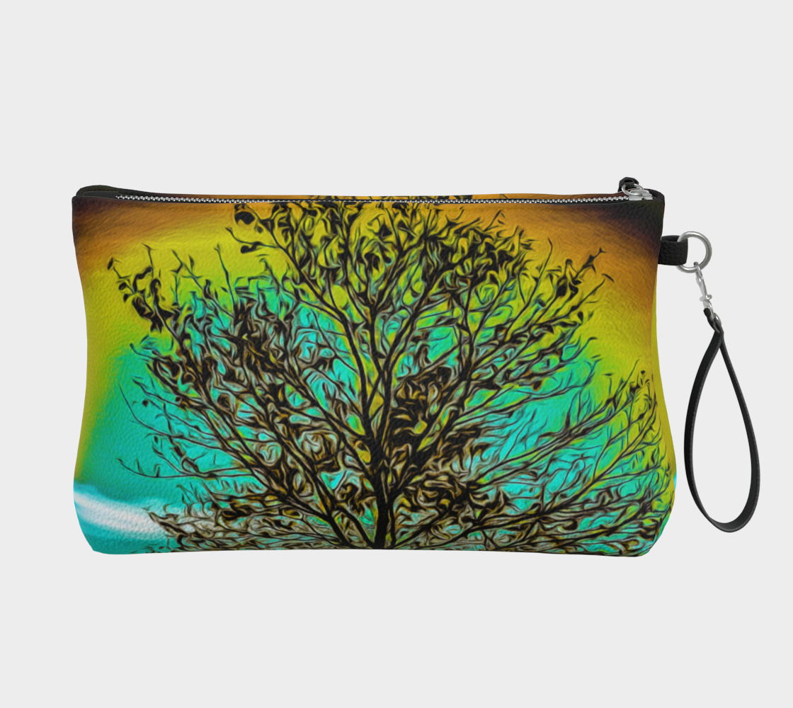 Island Tree of Life Vegan Leather Makeup Bag