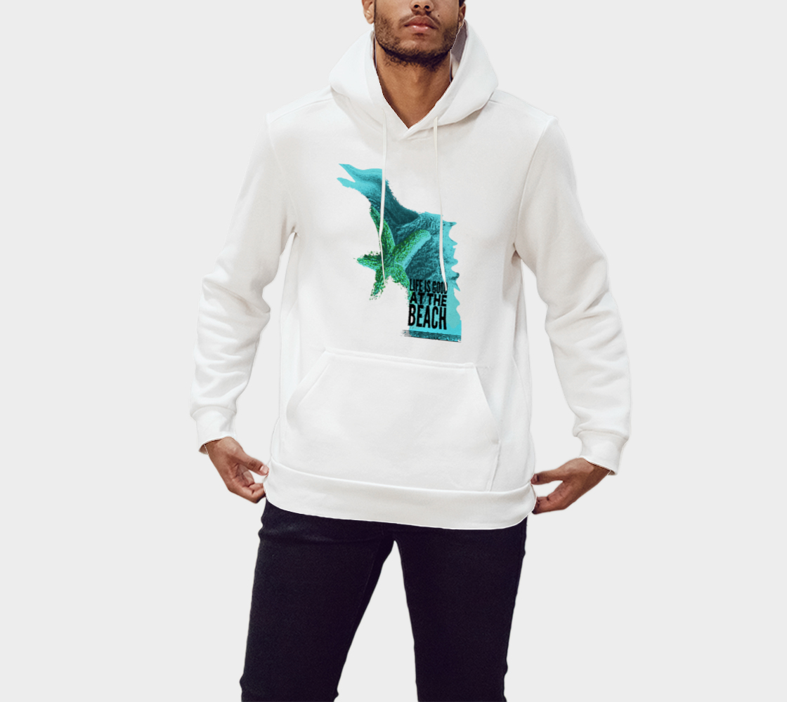 Life Is Good at The Beach Unisex Pullover Hoodie Your Van Isle Goddess unisex pullover hoodie is a great classic hoodie!  Created with state of the art tri-tex material which is a non-shrink poly middle encased in two layers of ultra soft cotton face and lining.