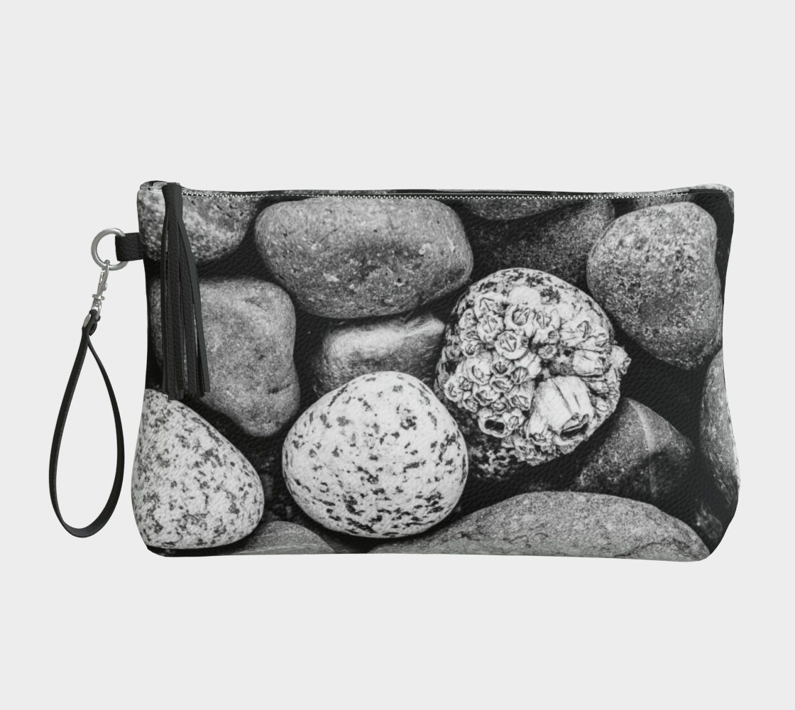 Beach Rocks Vegan Leather Makeup Bag