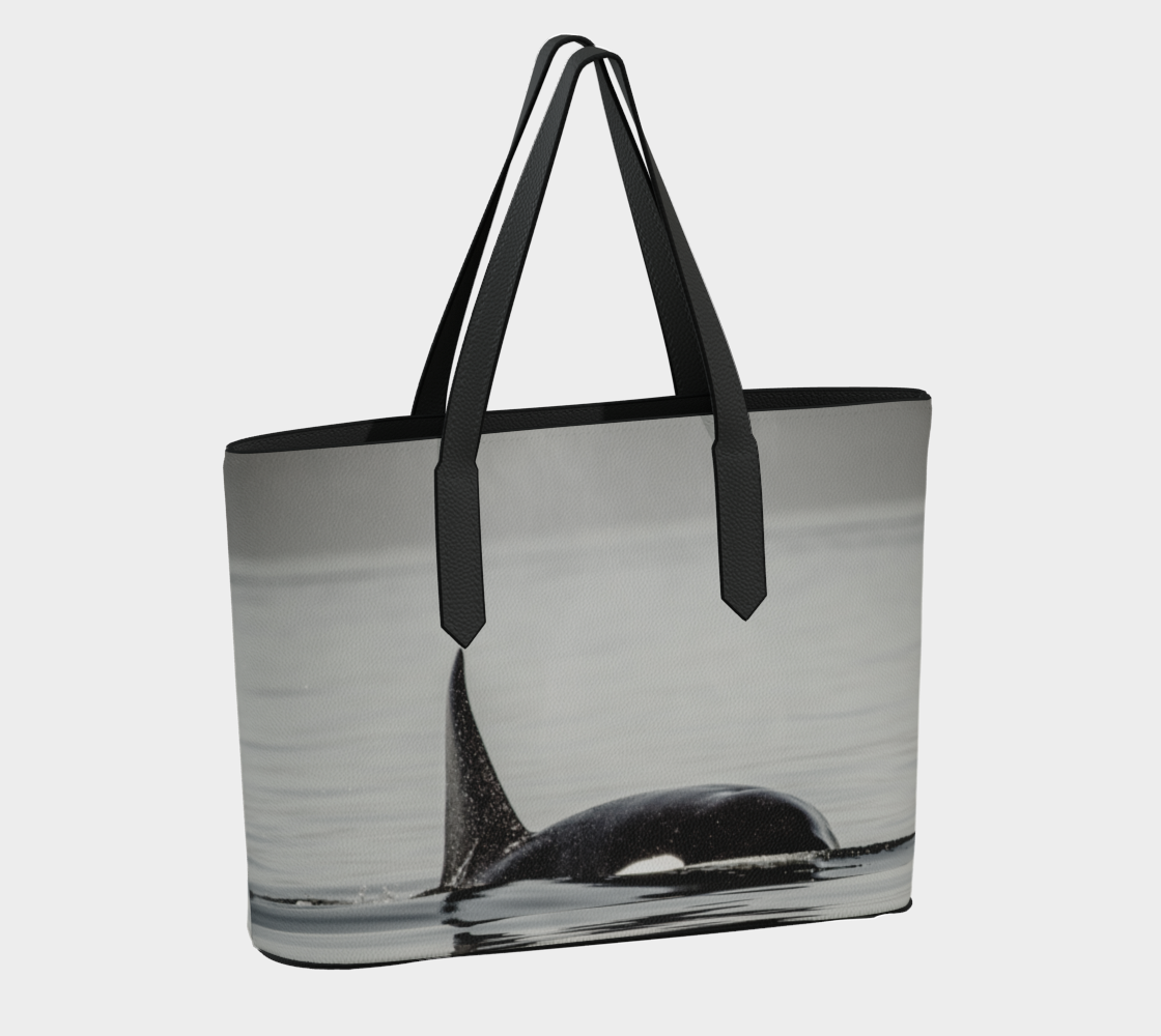 Orca Spray Vegan Leather Tote Bag