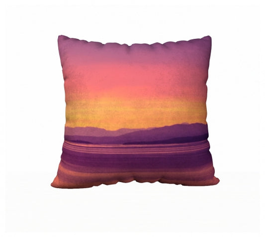 Vancouver Island Sunset 22" x 22" Throw Pillow Cover