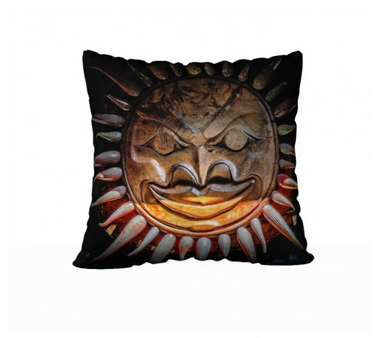 Sun Mask 22" x 22" Throw Pillow Cover