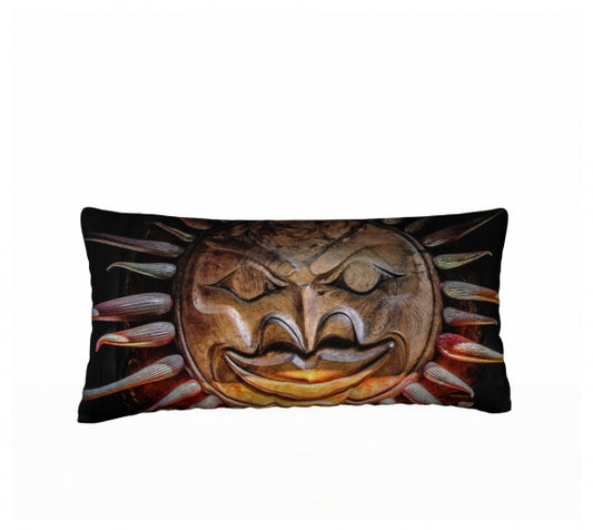 Sun Mask 24" x 12" Throw Pillow Cover