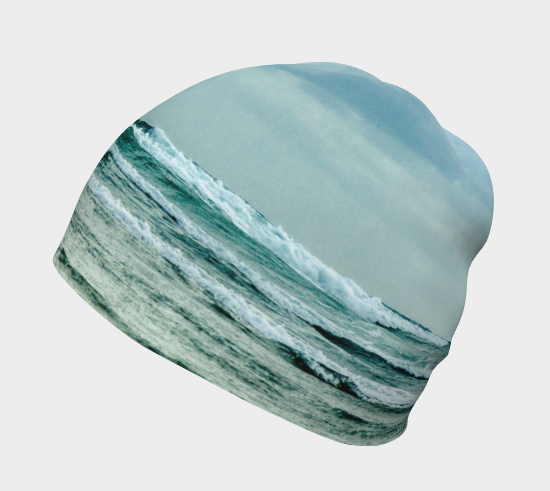 Left side of Ocean Calling Long Beach Tofino Beanie