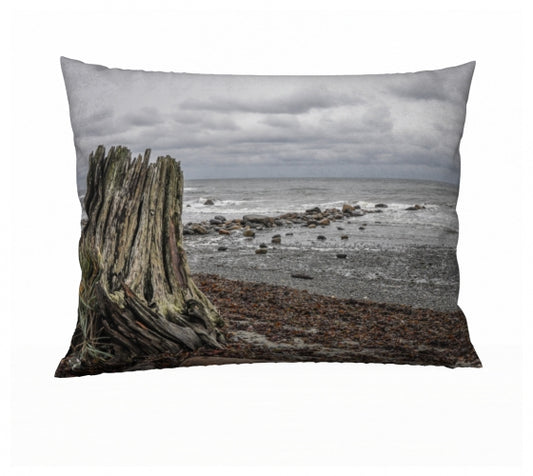 Gray Day Qualicum Beach 26" x 20" Throw Pillow Cover