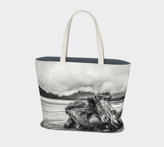 Van Isle Goddess Driftwood Monument Port Renfrew oversized Market Tote