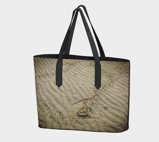 Crab Tracks Vegan Leather Tote Bag