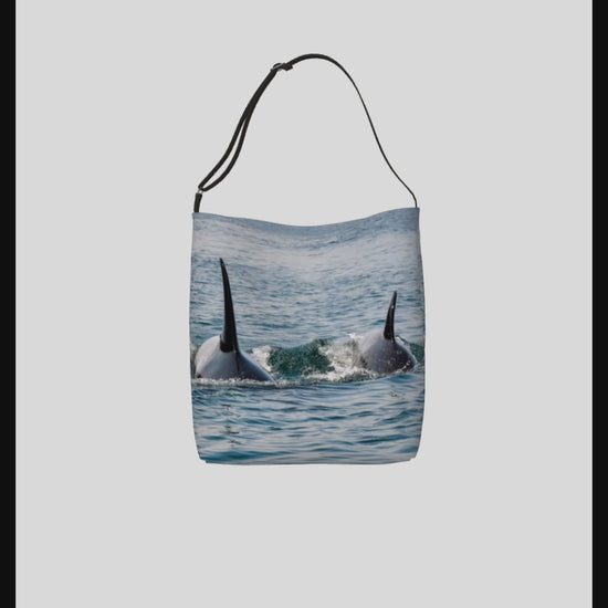 Video Orca By My Side Neoprene Day Tote: Heartwarming Coastal Wildlife Tote Bag