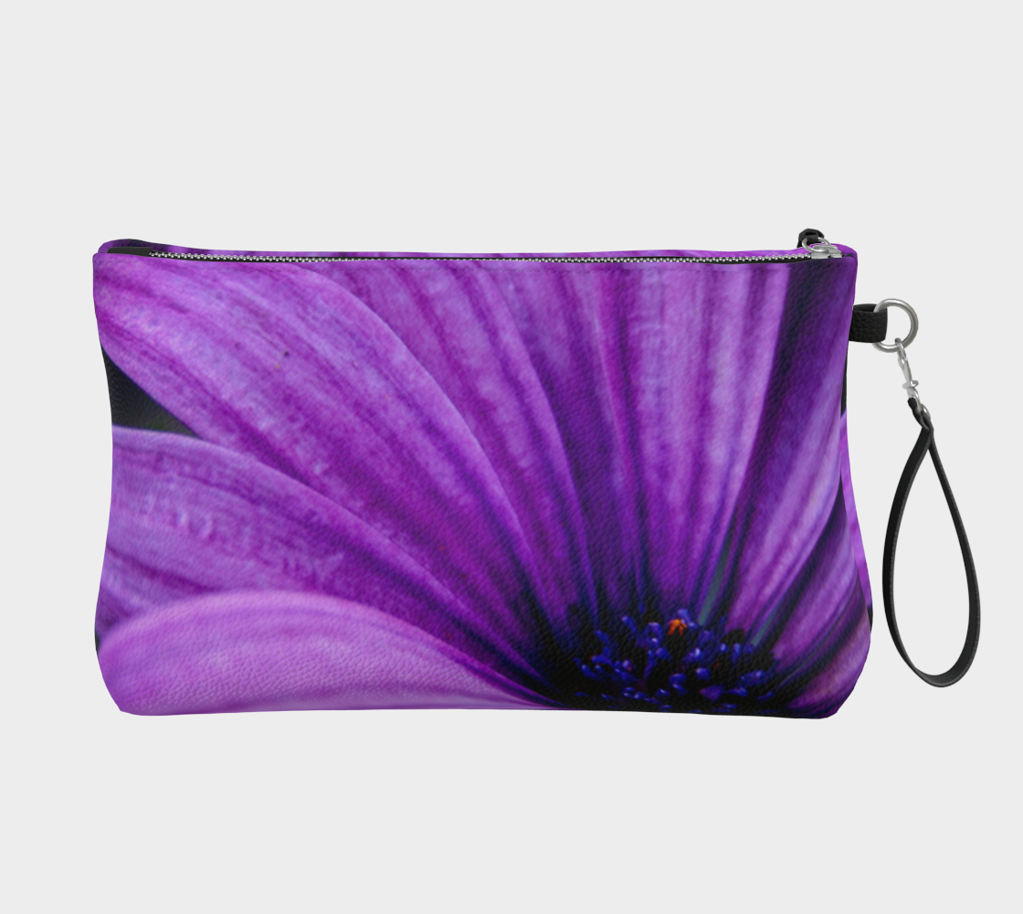 Violet Summer Vegan Leather Makeup Bag