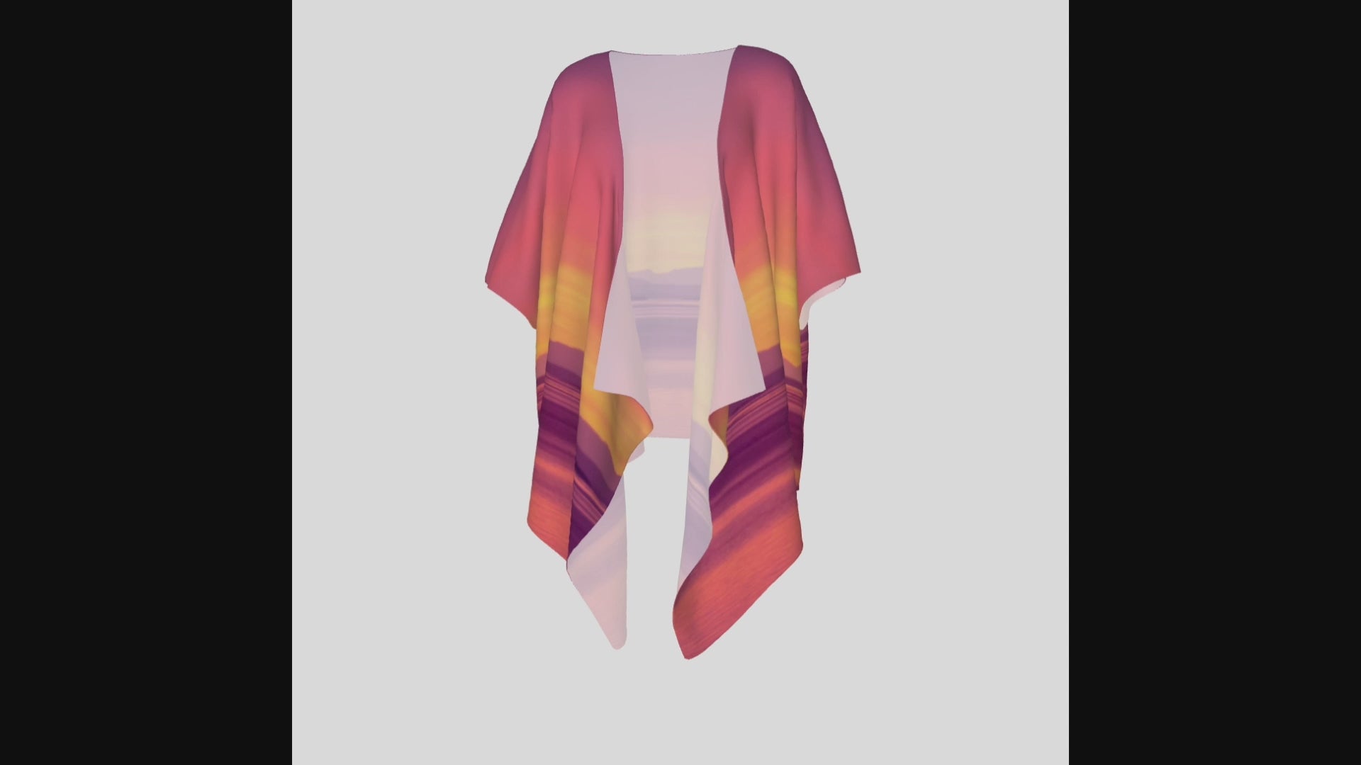 Video of Vancouver Island Sunset II draped kimono.
