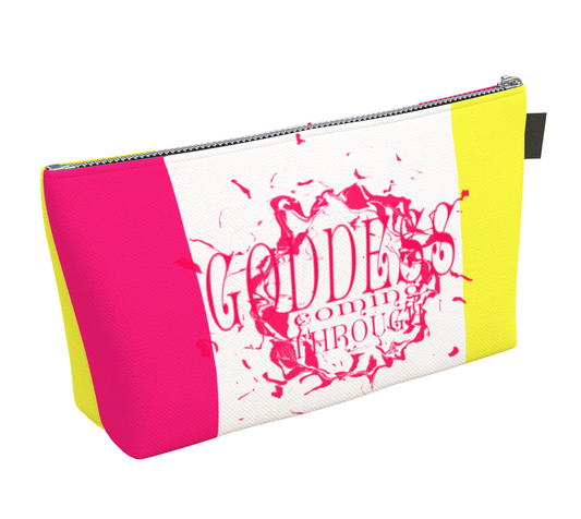 Goddess Coming Through Makeup Bag by Van Isle Goddess Vancouver Island available in 2 sizes.