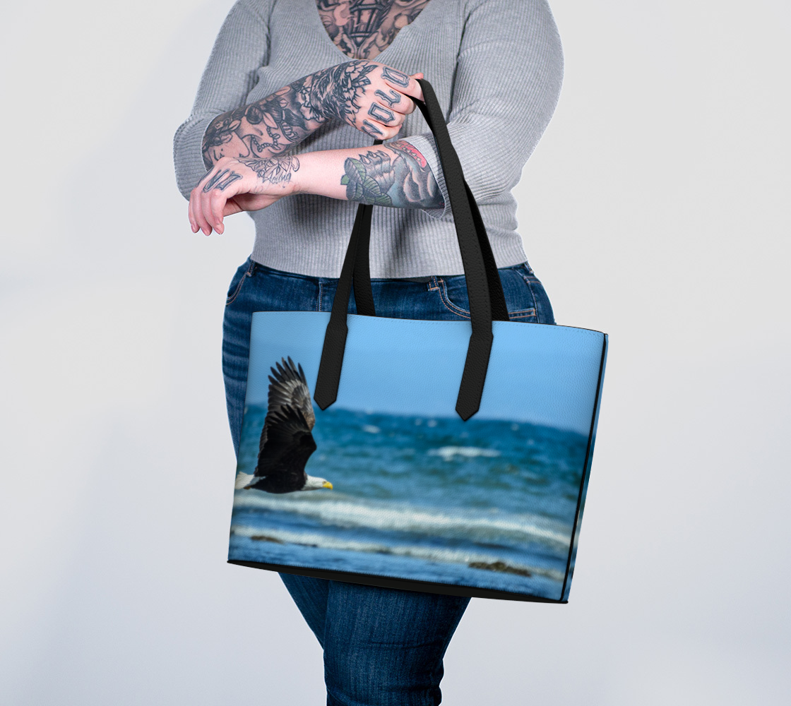 Fly Like A Eagle Vegan Leather Tote Bag