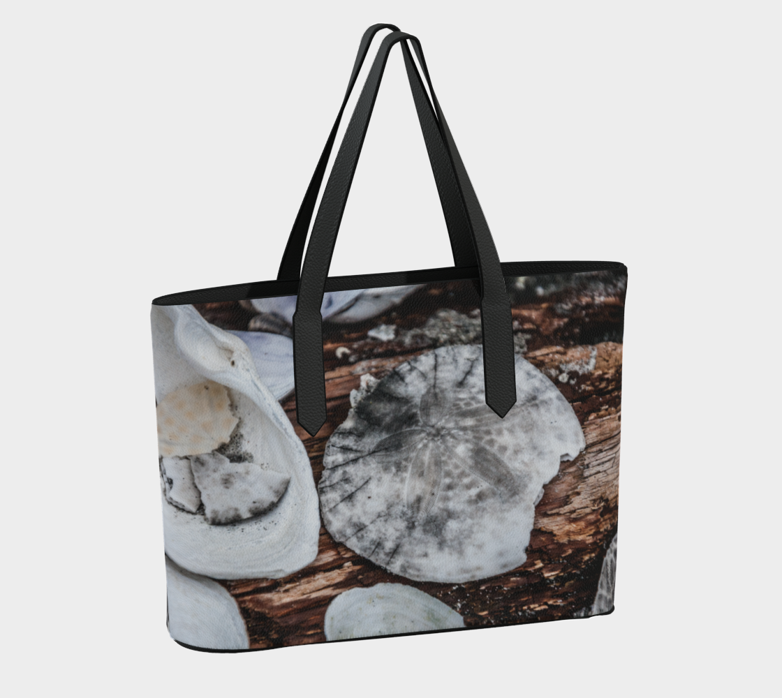 Strewn About Sand Dollar Vegan Leather Tote Bag