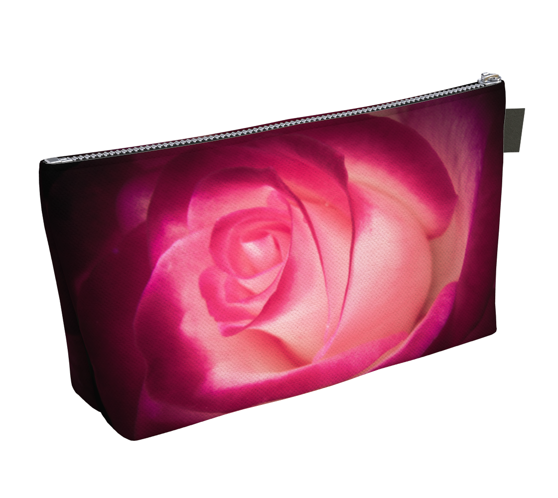 Illuminated Rose Makeup Bag by Vanislegoddess.com is available in 2 sizes.