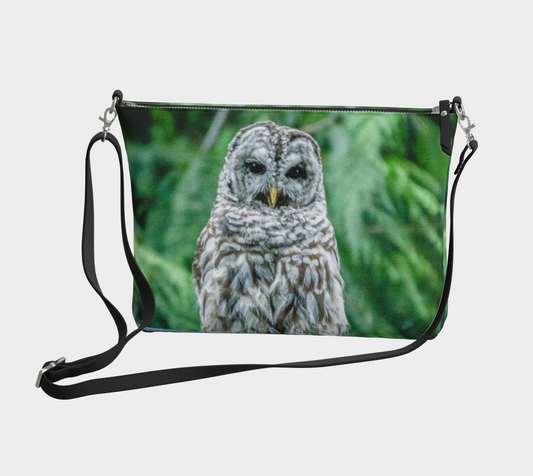 Good Evening Owl Vegan Leather Crossbody Purse