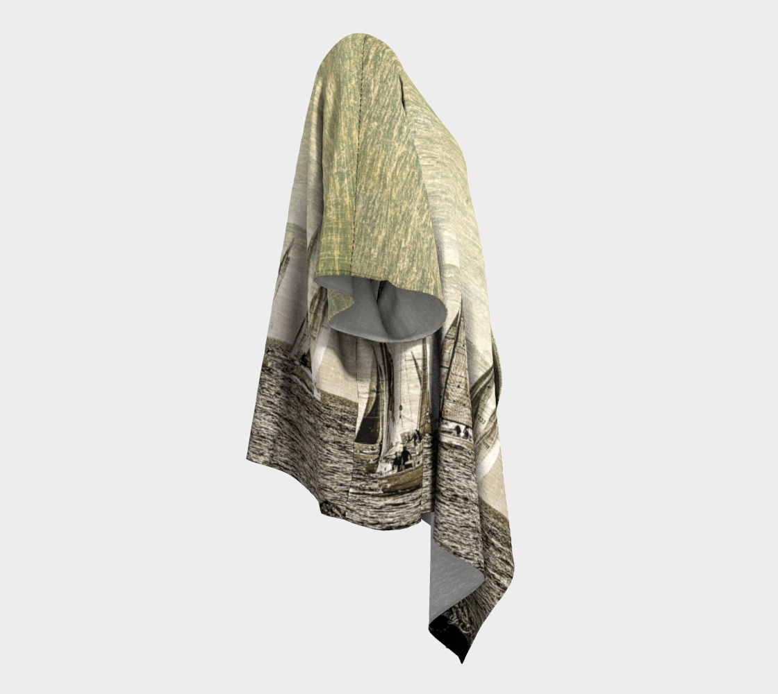 Right side of Yacht Race draped kimono.