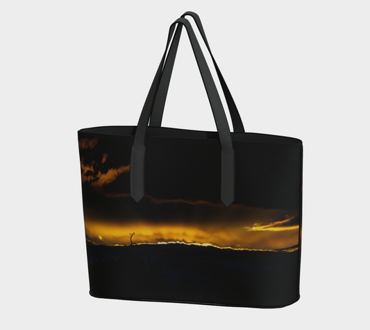 Eagles View Vegan Leather Tote Bag