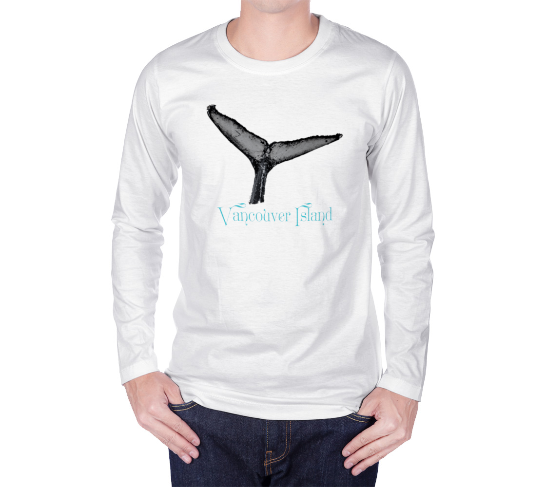 Humpback Whale Tail Vancouver Island Long Sleeve Unisex T-Shirt Features:  Flattering unisex fit Cozy long sleeves Crew neck Made with Milltex lightweight fabric Sizes small to 2XL