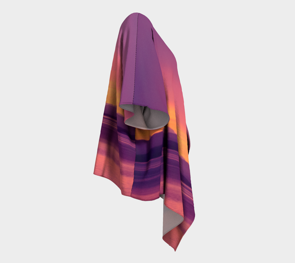 Right  side  of the Vancouver Island Sunset draped kimono