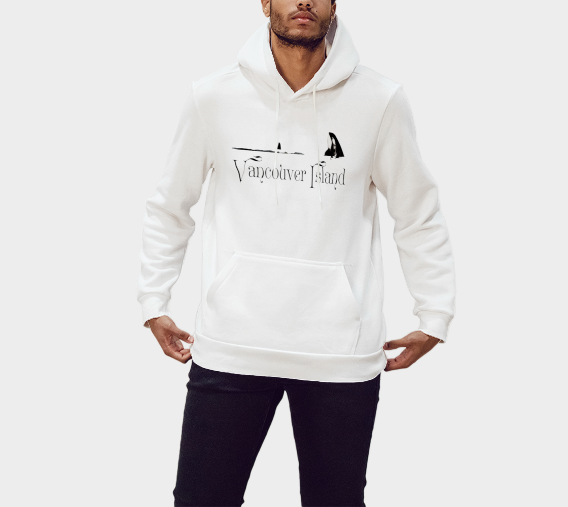 Orca Spy Hop Vancouver Island Unisex Pullover Hoodie Your Van Isle Goddess unisex pullover hoodie is a great classic hoodie!  Created with state of the art tri-tex material which is a non-shrink poly middle encased in two layers of ultra soft cotton face and lining.