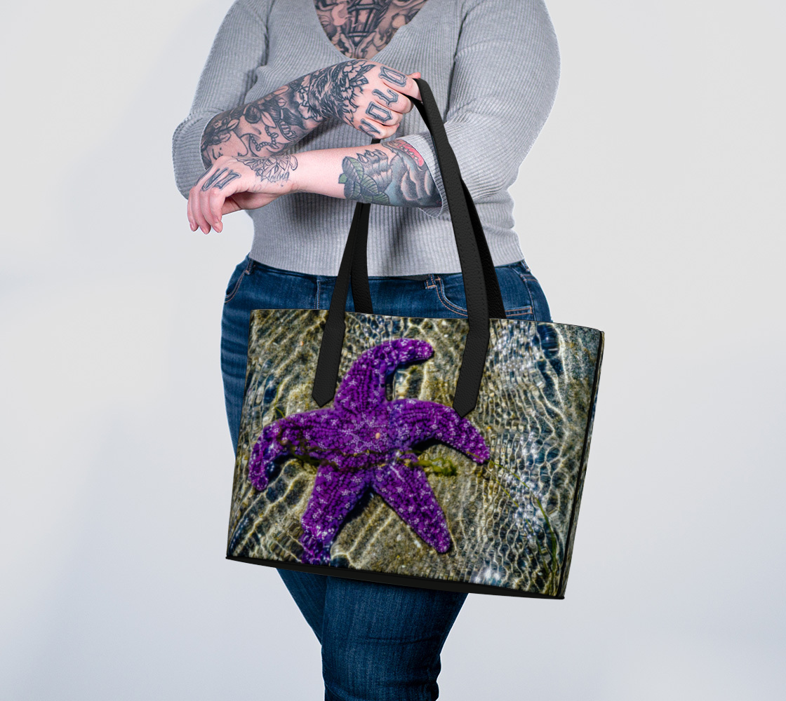 Amazing Starfish Vegan Leather Tote Bag