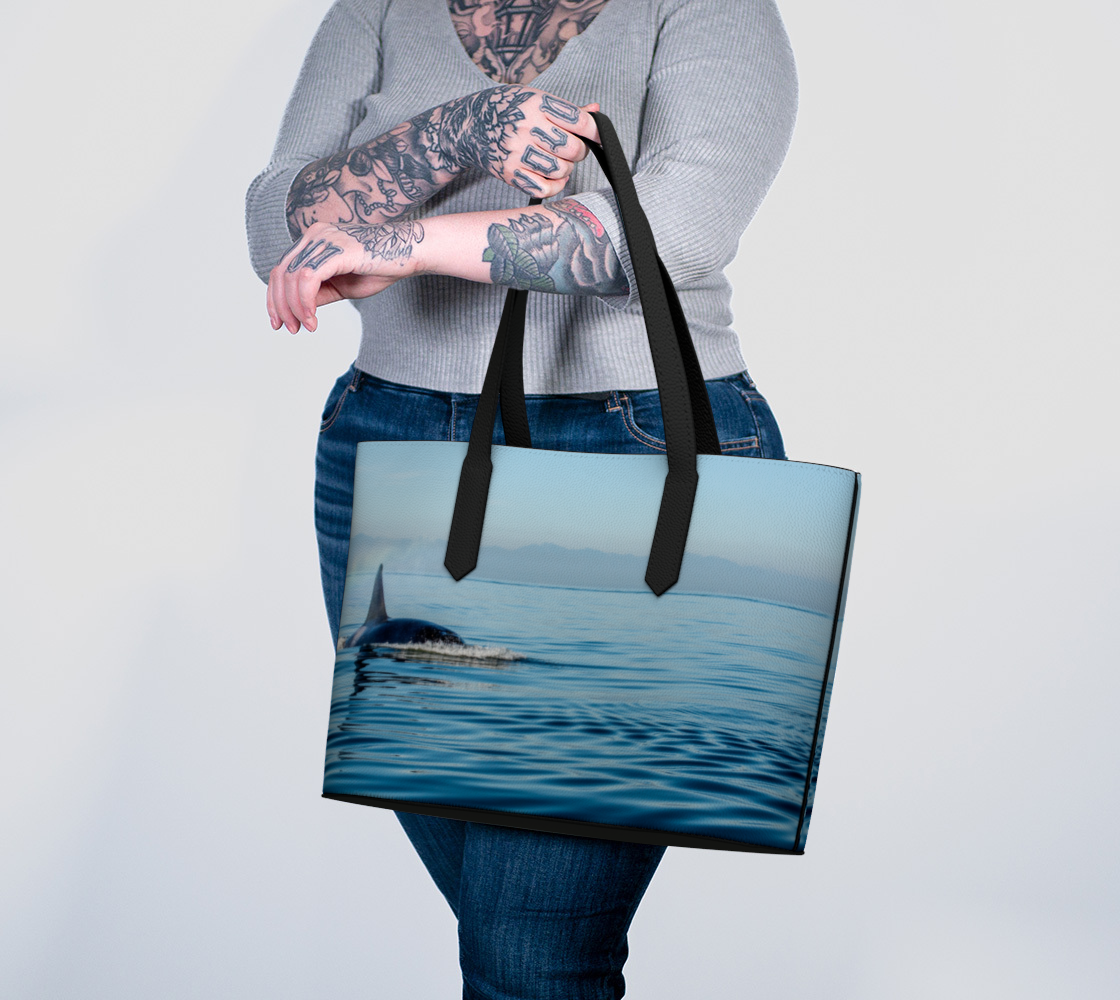 Orca Spray Vegan Leather Tote Bag