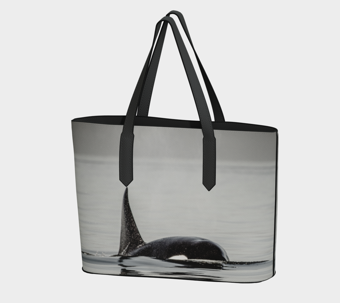 Orca Spray Vegan Leather Tote Bag